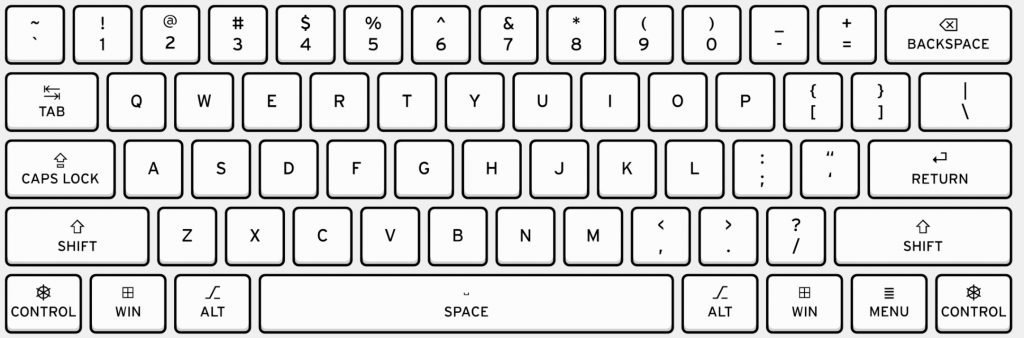English QWERTY Keyboard Layout
